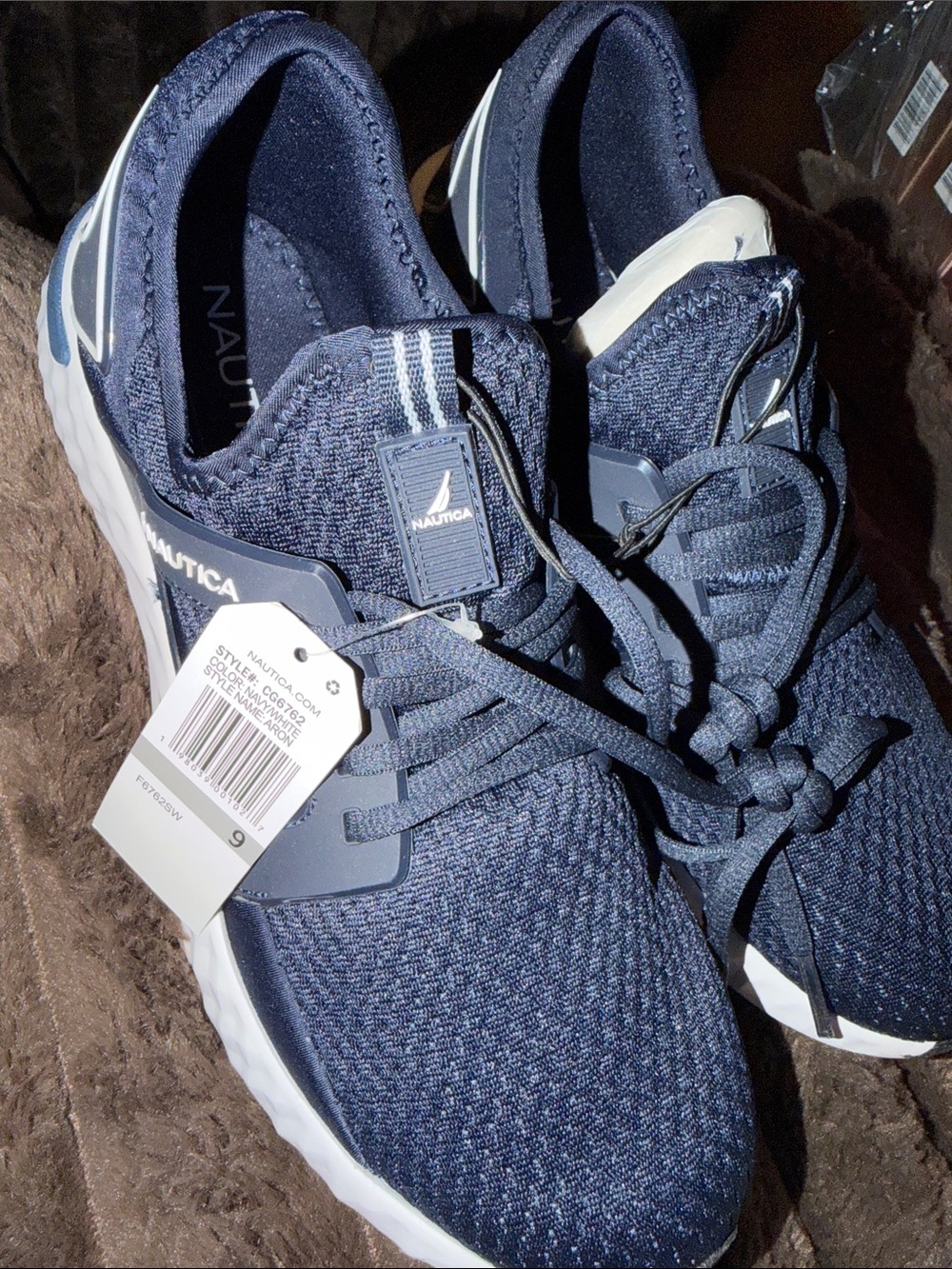 Nautica Aron Men's Navy and White Slip-On Mesh Sneaker - Picture 3 of 10